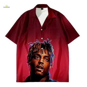 

New juice wrld 3D Men Shirt Loose style Streetwear Hip Hop short sleeve shirt men casual shirt hawaiian shirts korean clothes
