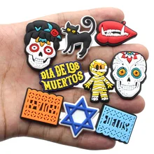 Breloques de chaussures de la série horreur, 1 pièce, bricolage, grimace, sandales adaptées, décorations, boucle en PVC, unisexe, cadeaux pour adultes, tendance 