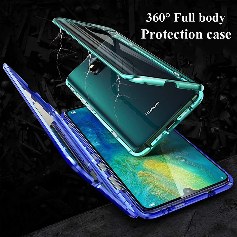 Магнитные абсорбционные флип-Чехлы для huawei mate 20 20Pro 20lite задняя крышка телефона металлическое стекло для huawei mate 20 X Чехол