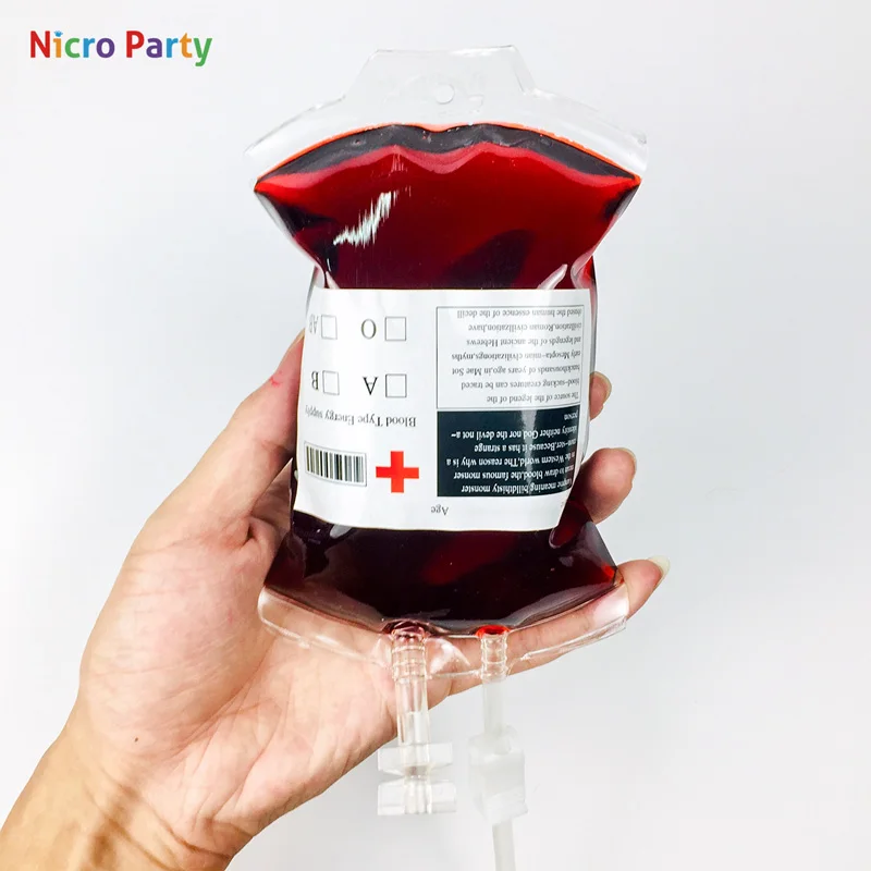 Nicro Clear Halloween Food Grade PVC Drink Bag The Vampire Diaries Cosplay Blood Bag Props Halloween Decoration Supplies #Oth168