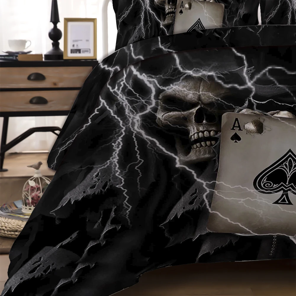 BEST. WENSD Lightning Poker Kull спальный комплект постельного белья, хлопковый пододеяльник, комплект, двойное постельное белье, ropa de cama