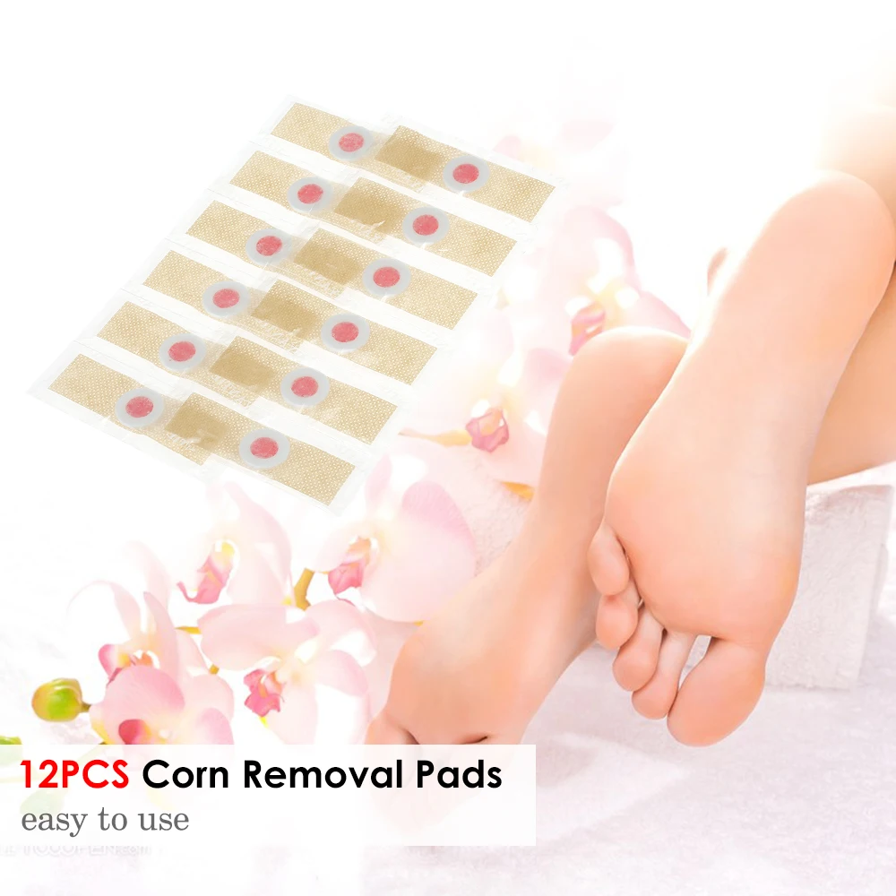 

12PCS Corn Remover Wart Remover Foot Corn Remover Pads Corn Callus Remover Cushions Corn Plaster with Hole for Foot Care