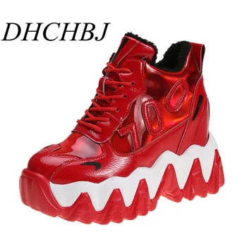 

Winter Warm Sneakers Platform Women Thick Sole Leather Boots Casual Shoes Fur Snow Shoes Ankle Boots Women Breathable Footwear