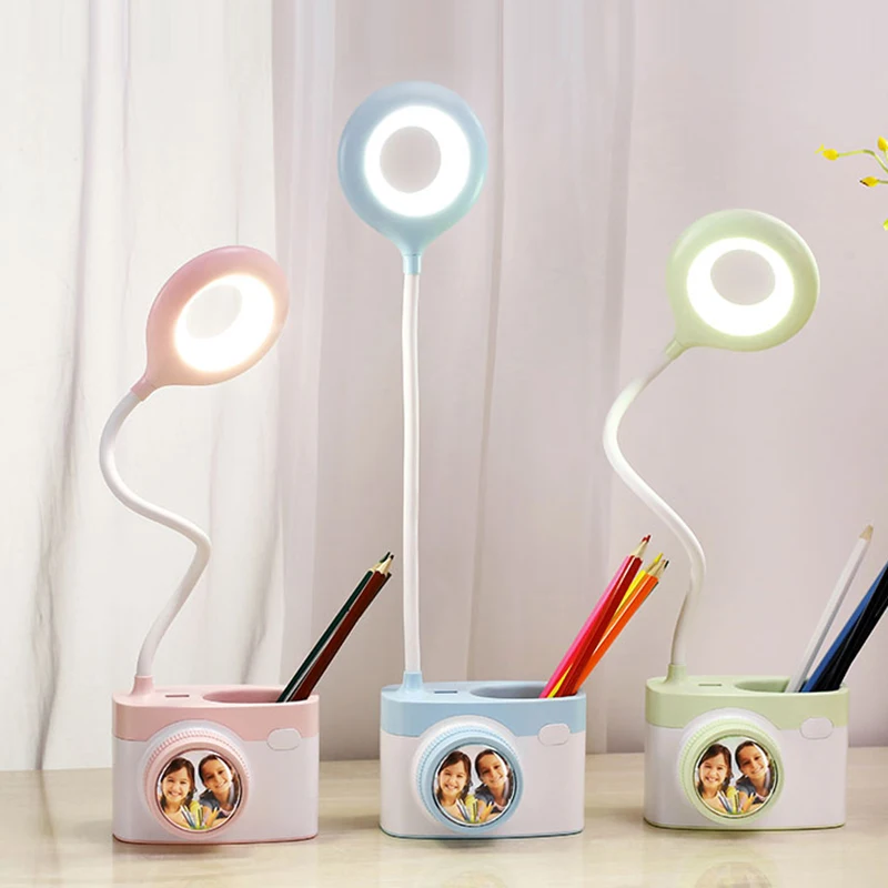 Промо-акция! Usb перезаряжаемая Светодиодная настольная лампа с регулировкой яркости, настольная лампа для детей, для чтения, кабинета, прикроватной кровати, спальни