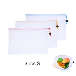 Reusable Mesh Produce Bags - Washable Eco - Friendly Storage for Groceries, Toys, and More - Set of 3/9/15 Pieces (01 3pcs)