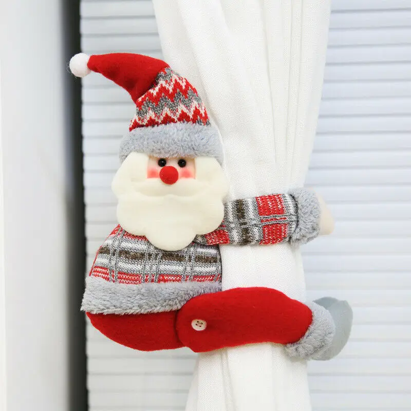 

1pc Curtain Tieback Buckle Hook Christmas Creative Curtain Buckle Window Decoration Santa Claus Snowman Elk Hook Fastener