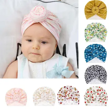 

Floral Baby Hat for Girls Baby Turban Beanie Hats Toddler Photography Props Newborn Beanie Cap Infant Accessories