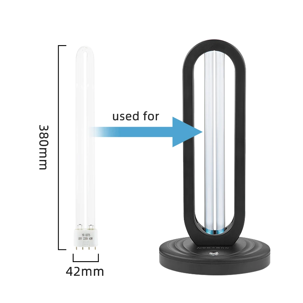 2G11 Ultraviolet Disinfection Lamp Tube 253.7nm High Ozone UVC Quartz Sterilizer Lamp Tube For 38W Remote Control UV