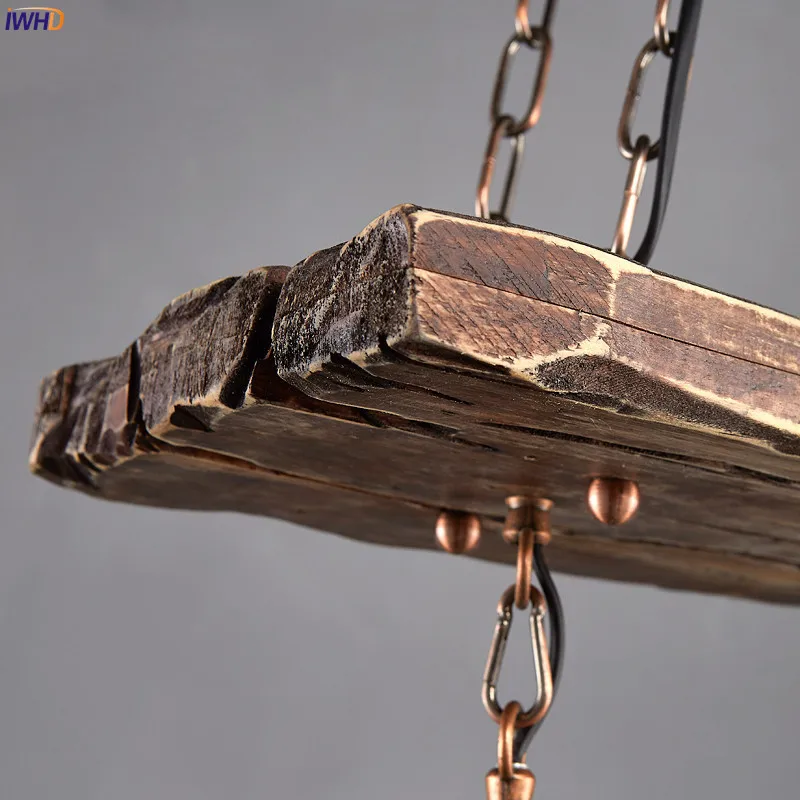 American Loft Style Pendant Lights Wooden Vintage Industrial LED Hanglamp E272 Fixtures Pendant Lamp For Living Room Bar Cafe (5)