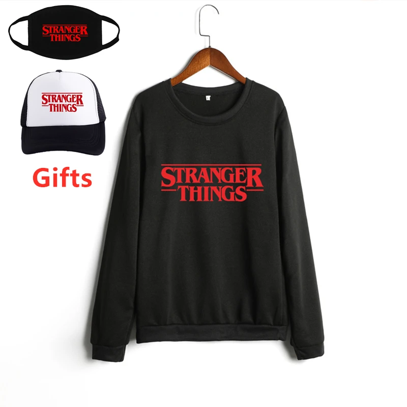 

Cap&Mask as gifts stranger things hoodies sweatshirts women girl streetwear kawaii outerwear pullover coat
