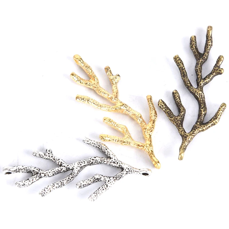 10 шт./компл. Винтаж сплав подвески в виде ветки кулон браслет "сделай сам" Цепочки и ожерелья Аксессуары конечные бусины в форме цветов, делает ремесло