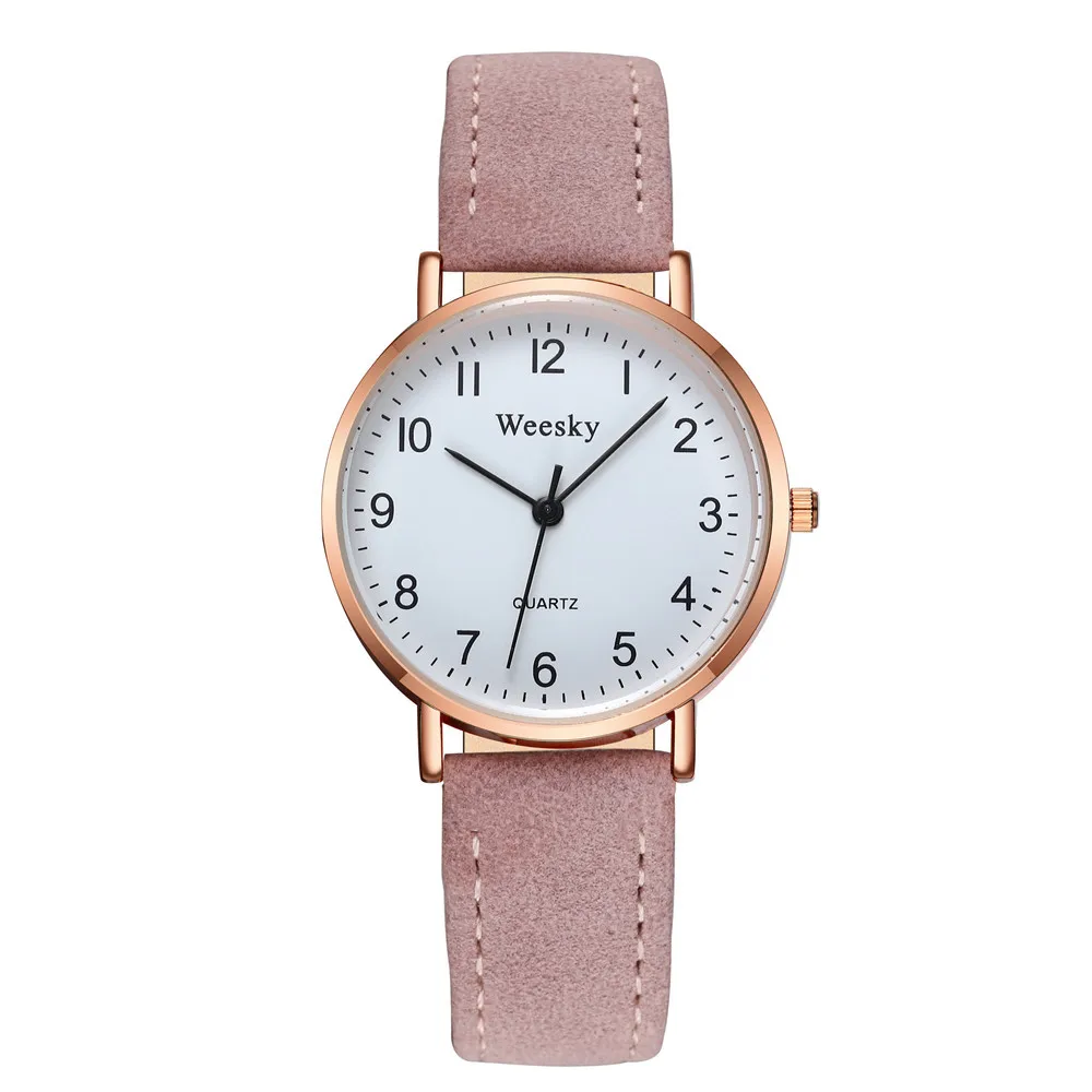 

2019 New Style Fashion Leather Strap Watch Simple with Numbers Surface Student Wrist Fresh Ultra-Thin Surface Casual Watch