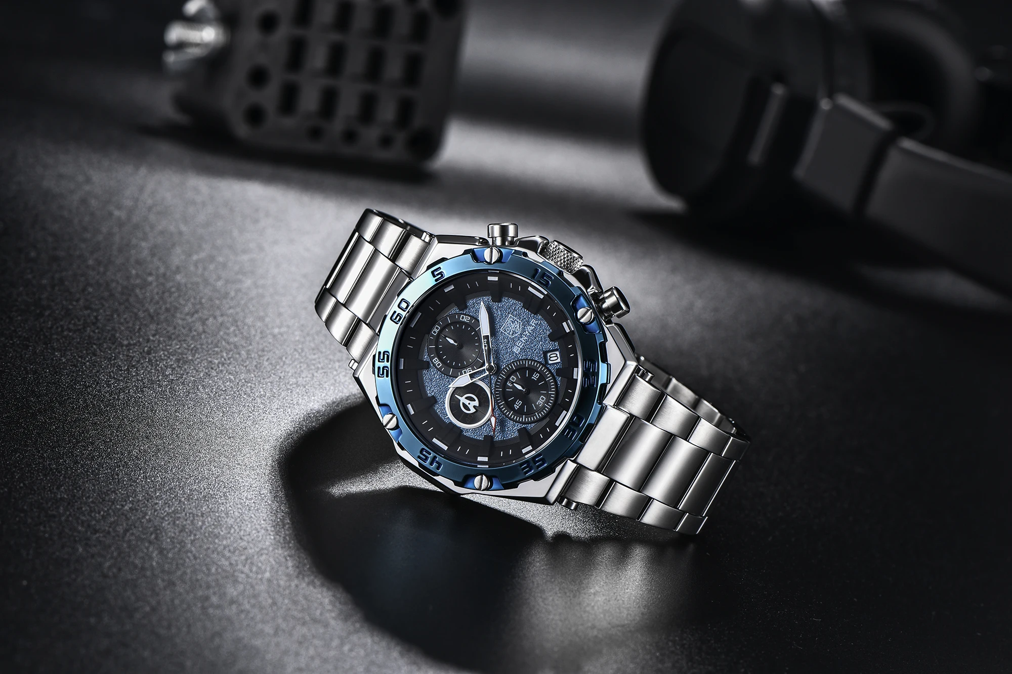 BENYAR New Stainless Steel Diver Watch Luminous Sport Luxury Men Quartz Wristwatches Business Chronograph Clock reloj hombre