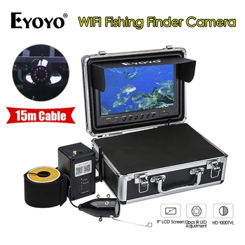 

Eyoyo HD Wifi Wireless 9" 15M Underwater Fishing Camera For IOS Android APP Supports Video Record and Take Photo 1000TVL Camera