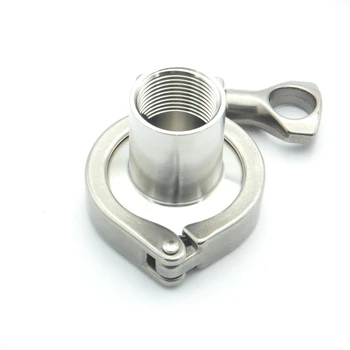 

304 Stainless Steel Sanitary Pipe Fitting Set 1/2" BSP Female Thread Ferrule + 1.5" Tri Clamp + Silicon Gasket + End Cap