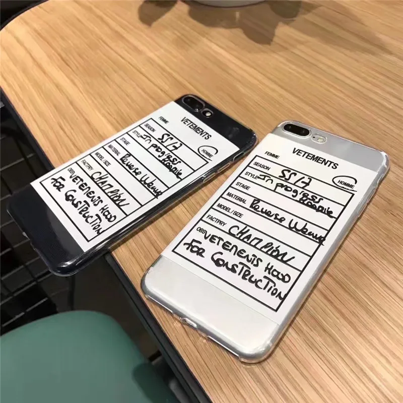 Простой лейбл Vetements synopsis чехол для iphone 11 Pro X XS XR Max 7 8 6 s plus накладной прозрачный мягкий кремний чехол для samsung S10