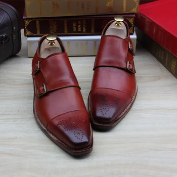 

Zapatos Hombre Vestir Men's Shoes Genuine Leather Slip-on Pointed Toe British Style Loafers Cow Leather Full Grain Leather Solid