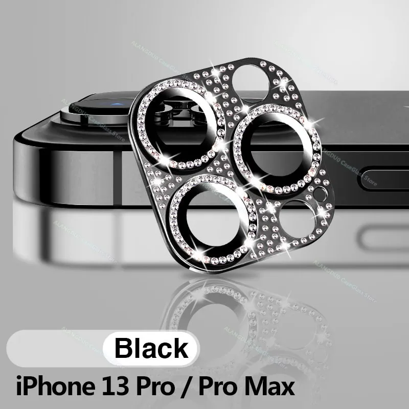 Glitter Rhinestone Camera Lens Protectors For IPhone 11 12 13 Pro Max Mini 12pro 13pro 3D Luxury Diamond Screen Protecto_voghion.com