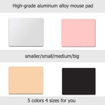 

Hard Silver Metal Aluminum Mouse Pad Ultra Thin Double Side Mouse Mat Waterproof Fast and Accurate Control for Gaming and Office