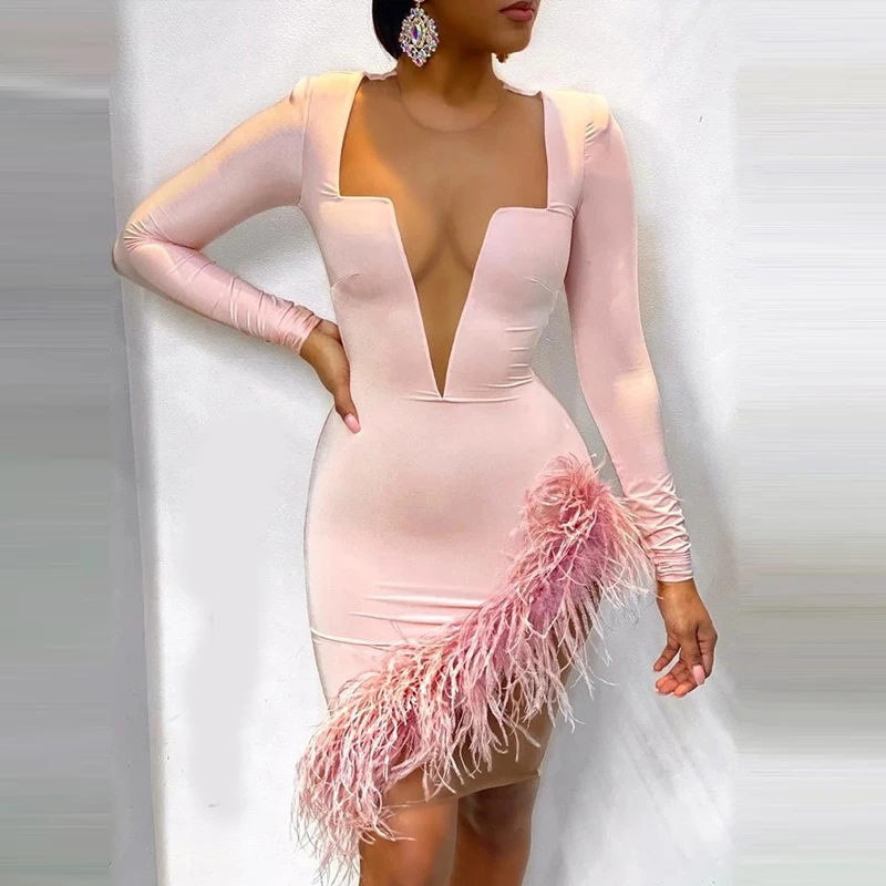 Feather mesh dress Clearance