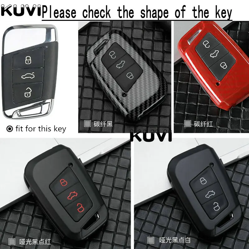 Alloy Car Key Case Cover For VW Golf Bora Jetta POLO GOLF Passat B8 Skoda Octavia A5 A7 Fabia SEAT Ibiza Leon Car Protection - Название цвета: key 3