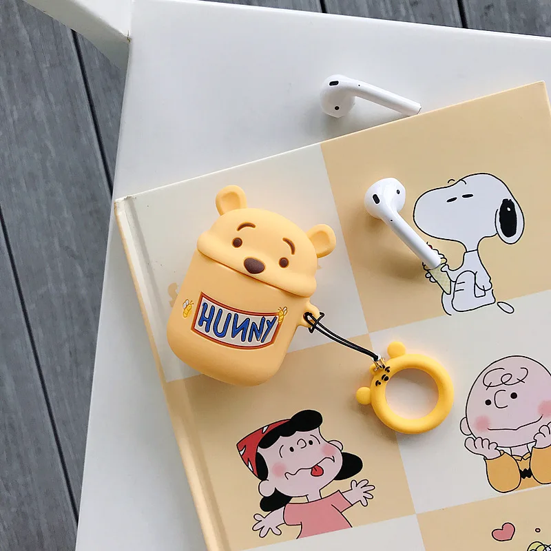 

Korean Cartoon Cute Bear Wireless EarPhone Protective Case For iPhone AirPods Case Silicone Charging Headphone For AirPod2 Cover