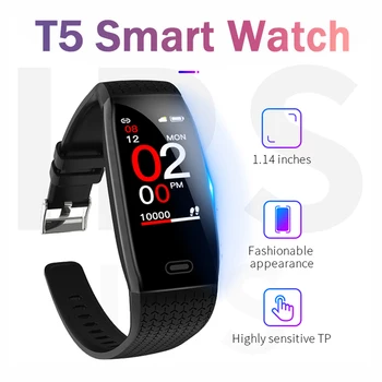 

T5 Multi Sport modes Smart Watch IPS Screen Blood Pressure Temperature Monitor Heart Rate Fitness Tracker For Android IOS