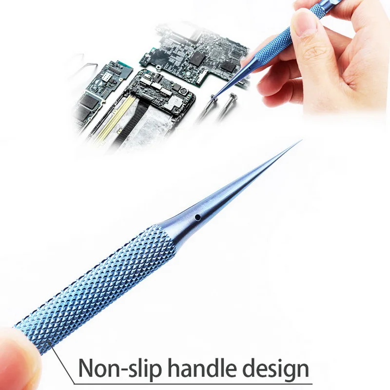 

Titanium Alloy Tweezers Professional Repair Fingerprint Fly Line Phone Motherboard Precise Antimagnetic Electronics Tweezers