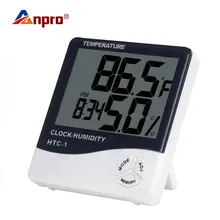 Цифровой электронный термометр с ЖК-дисплеем, измеритель влажности, гигрометр, метеостанция, аквариум, ванная комната, для помещений, с будильником