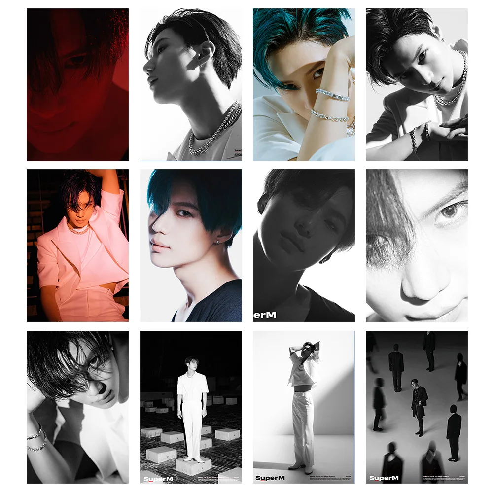 Kpop SuperM 1st альбом фото карта Мода supersuperm BAEKHYUN TAEYONG LUCAS MARK KAI открытка LOMO плата, вентиляторы подарки 12 шт./компл