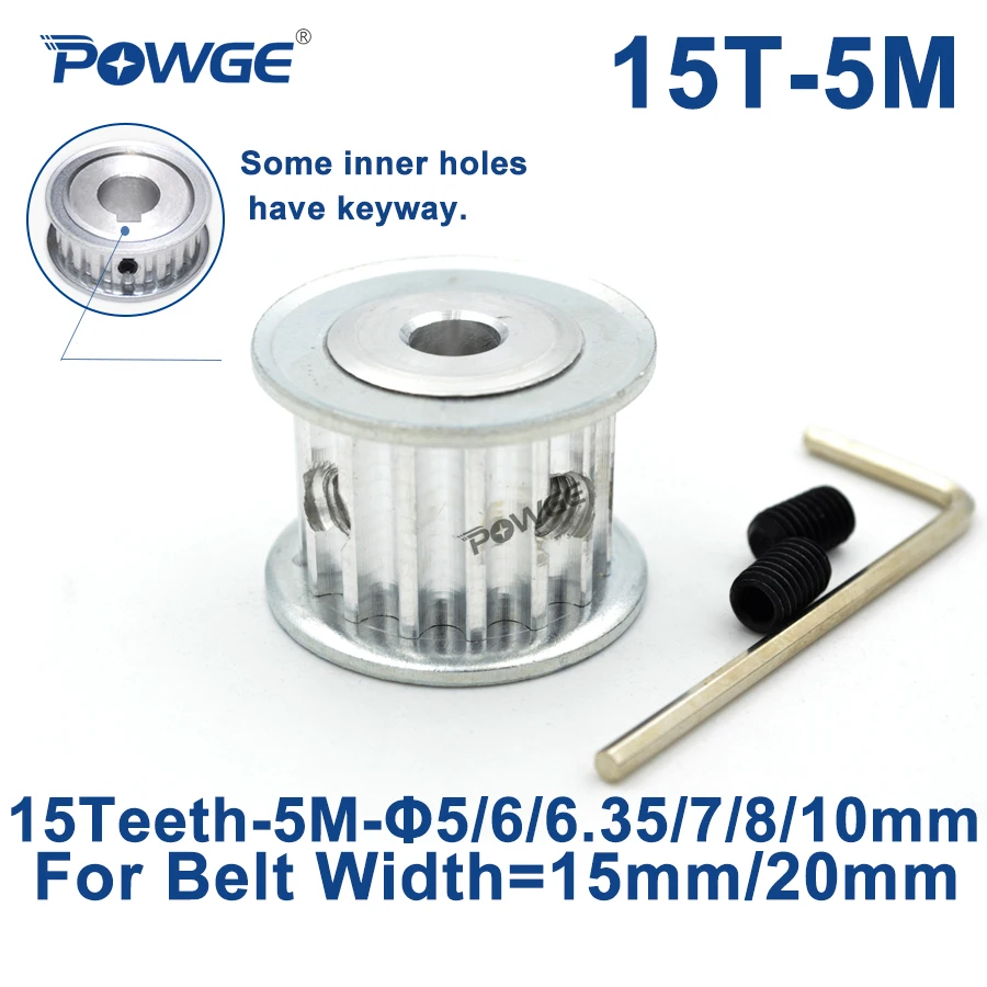 Синхронный зубчатый шкив POWGE HTD 5M 15 5/6/6/7/8/10 мм для ширины 15/20 HTD5M механизм AF T|pulley