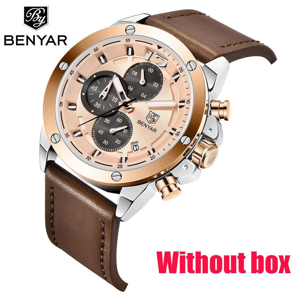 2020 New Relogio Masculino BENYAR Top Luxury Brand Men's Watches Multifunction Quartz Sport Chronograph Watches Men Wrist Watch 