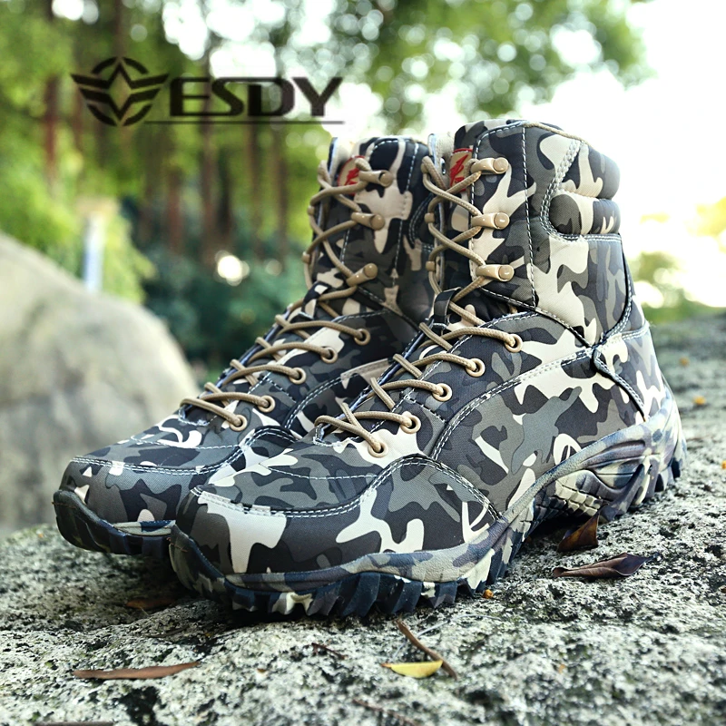 

Winter Outdoor Unisex Warm Hiking Boots High Camouflage Waterproof Non-slip Wearable Fishing Climbing Trekking Camping Sneakers