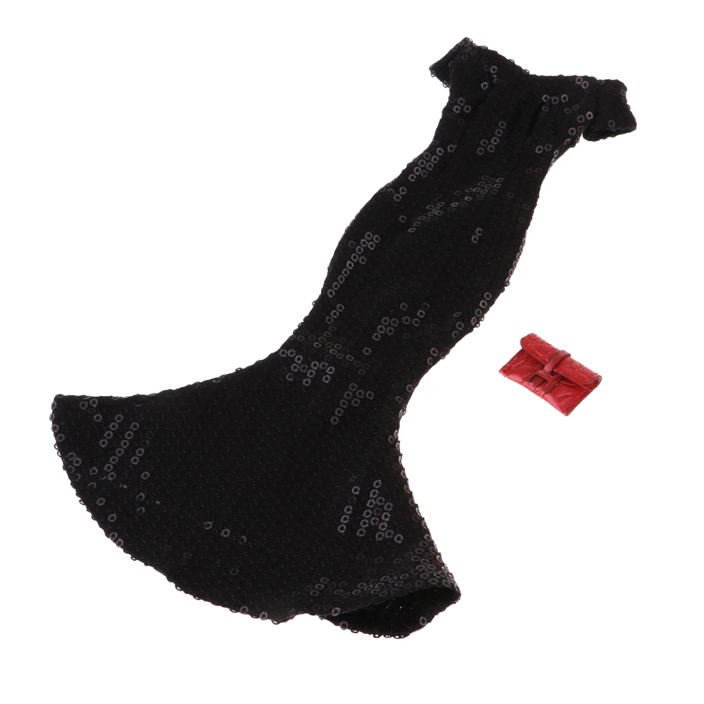 1/6 Scale Off Shoulder Fishtail Dresses with Wallet for 12 inch   HT,  PH, JIAOU, CY Girls Female Body