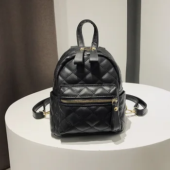 

Mini Backpack Women PU Leather Shoulder Bag for Teenage Girls Multi-Function Small Bagpack Female Ladies School Backpack