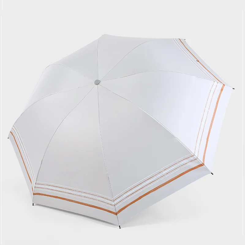 Солнцезащитный Женский складной зонт от дождя и дождя двойного назначения анти-УФ три складных зонта милый розовый синий зонтик для девочек 8k - Цвет: Light gray
