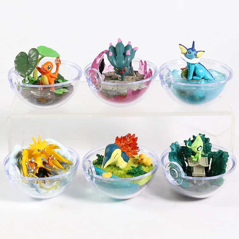 Аниме Монстры Террариум Коллекция Рисунок набор Vol.1 ~ 5 Bulbasaur Lapras Eevee Umbreon Charmander Gengar Snorlax Zapdos Totodile