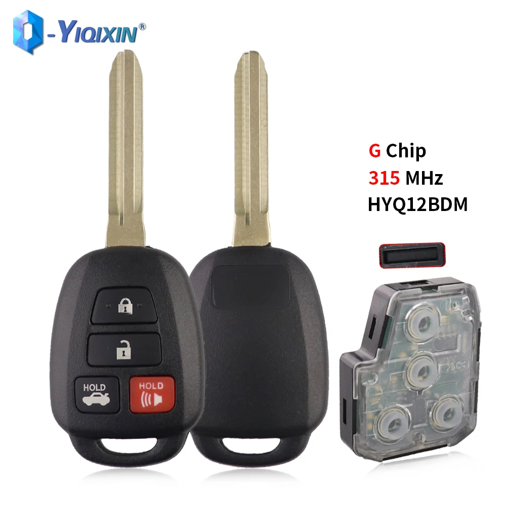 YIQIXIN 4 Button 315Mhz Remote Car Key For Toyota Camry G Chip Corolla 2012 2013 2014 2015 2016 2017 HYQ12BDM BDM Smart Fob Card