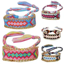 Этнические браслеты в стиле бохо для женщин ручной работы, многоцветные плетеные браслеты, браслет на запястье, модный браслет, ювелирное изделие, подарок