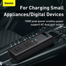 Baseus Car Inverter DC 12V to AC 220V Auto Converter Inversor USB Type C Fast Charging Charger Europe Car Power Adapter Inverter