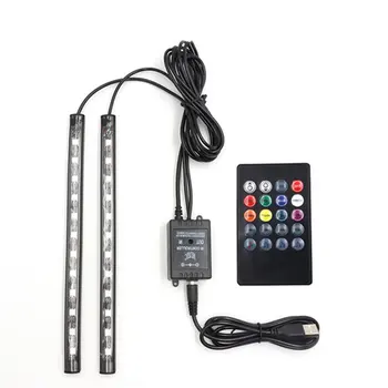 Usb Sigarettenaansteker Auto Interieur Led Decoratieve Sfeer Lamp Kleurrijke Spraakgestuurde Lamp Auto Voet Licht Ambient Lamp