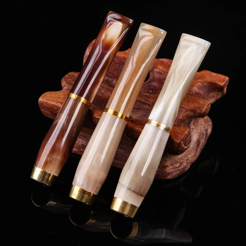 1 個自然ホーンフィルター煙パイプパイプたばこパイプ標準ノスタルジックな喫煙パイプマウスピースタバコホルダー Aliexpress ホーム ガーデン