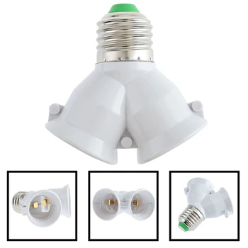 

2 In 1 E27 Lamp Base Fireproof Material Holder Converter Socket 2E27 Y Shape Light Bulb Splitter Adapter Light Bulb Base Holder