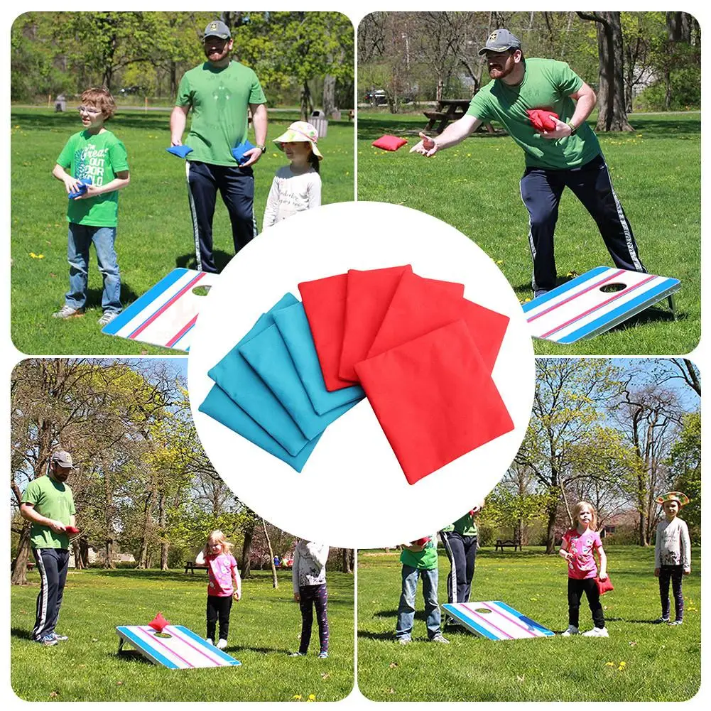 8PCS 10x10cm Cornhole Bean Bags Set Corn Filled Cornhole Cloth Bags Training Equipment For Outdoors Corn Hole Throwing Game 5