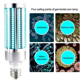 

60W UV Germicidal Lamp UV Sanitizer For Home Remote Control Disinfection Lamp Light 99% E27 LED UVC Light Bulb Sterilization