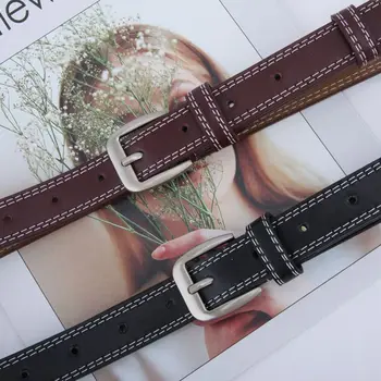 

Unisex Famale Belt Fashion Casual D-shape Buckle Waistband Simple Retro All-match Belt Accessories Y