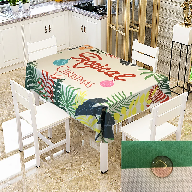 

Simanfei Christmas Table Cloth Waterproof Anti-fouling Creative Printing Table Cover Home Party Decoration Tea Coffee Tablecloth