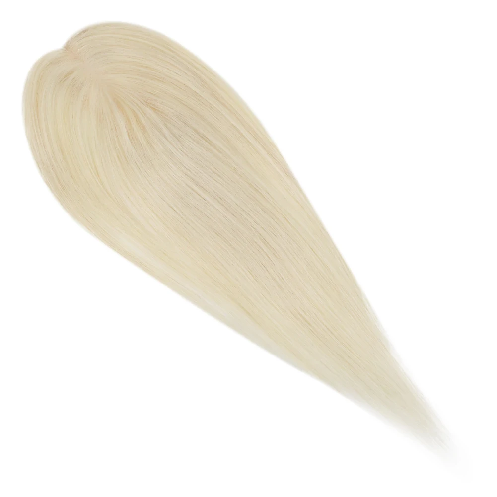 60-Platinum-Blonde 12--6cm Hairpiece Human-Hair Wig Women Straight Moresoo for Machine-Remy