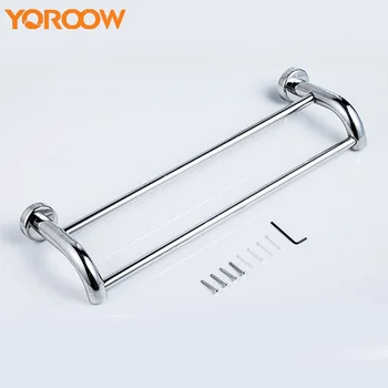 

Stainless Steel Wall Mounted Towel Rack Towel Organizer Hook Double Shelf Hanging Rack Holder Rose Gold Bathroom GSL000B 3