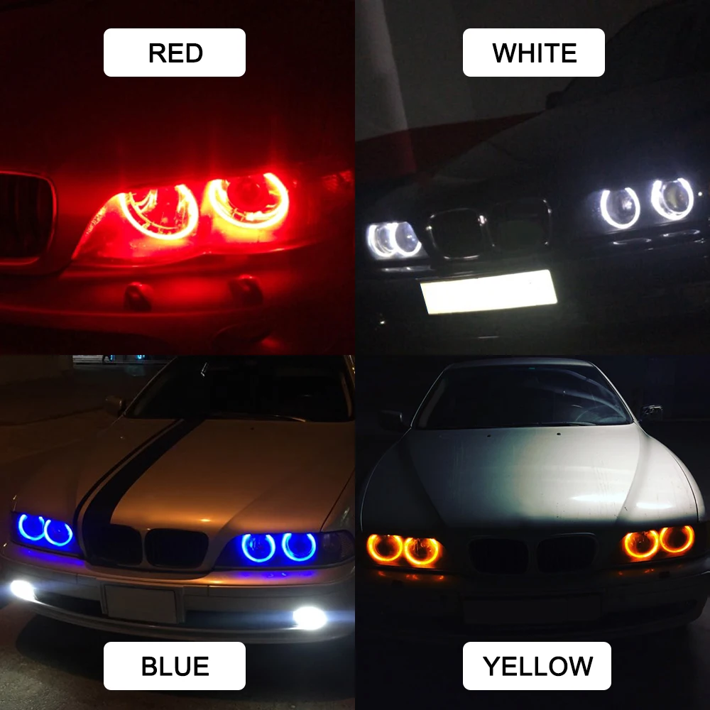 Angel Eyes For E39 LED 1 Set 10W LED Marker White Blue Red Yellow For E39 E53 E60 E61 E63 E64 E65 E66 E87